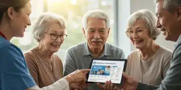 Seniors discussing Medicare Advantage benefits with a healthcare advisor