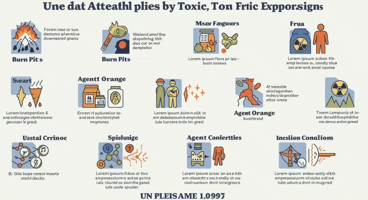 Infographic detailing toxic exposures covered by PACT Act
