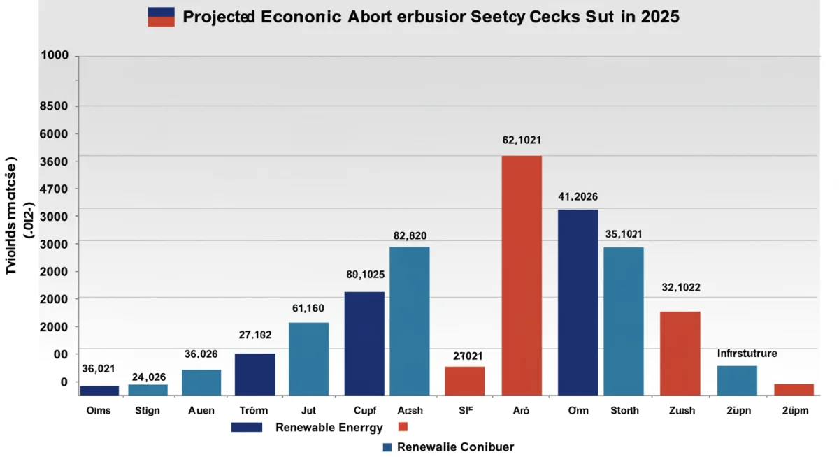 Projected sector growth rates US economy 2025 bar chart