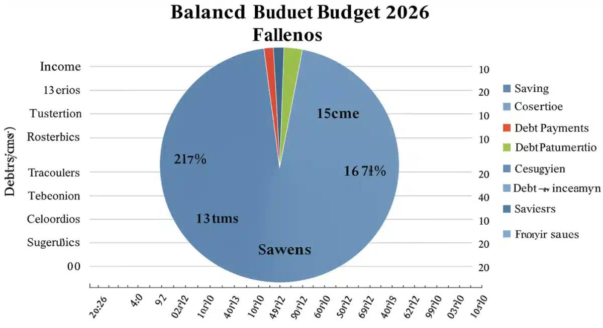 Balanced budget pie chart for 2026 with DTI focus