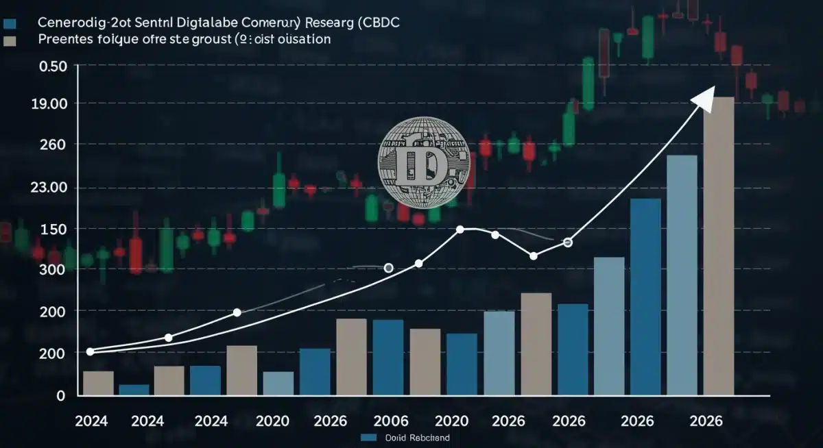 Bar chart illustrating 15% increase in Federal Reserve CBDC research funding for 2026