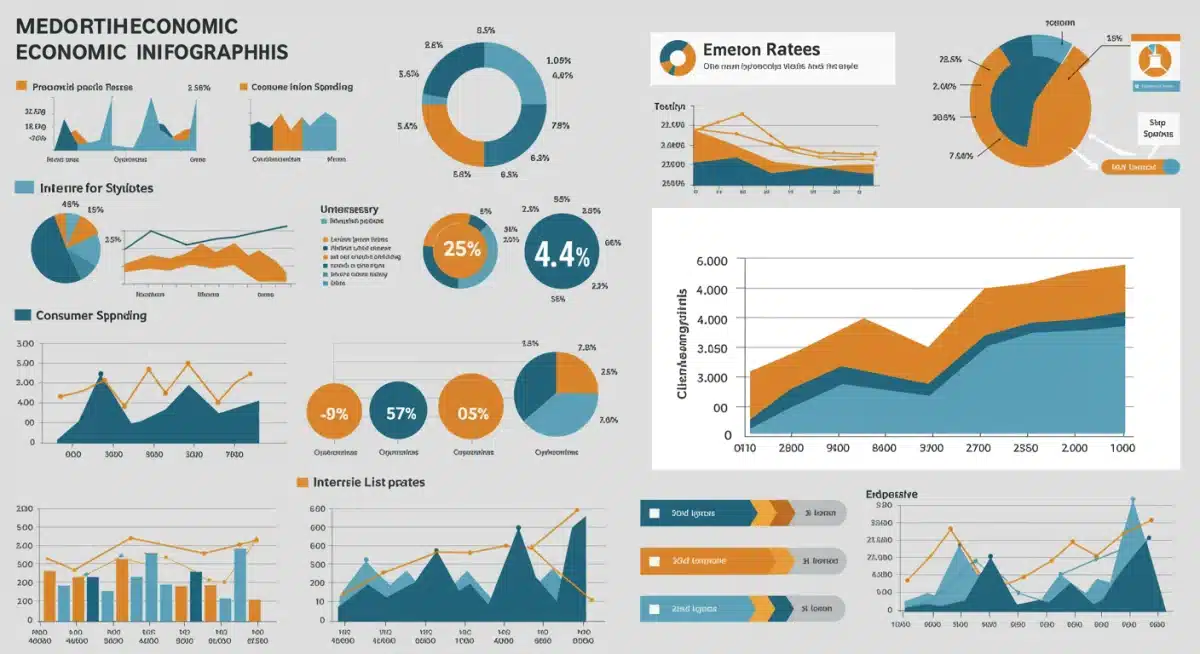 Infographic detailing economic indicators influencing US GDP growth and investment decisions.