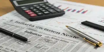 Financial newspaper showing inflation data and investment portfolio adjustments