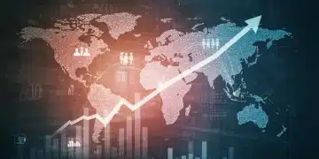 Graph illustrating US GDP growth projection for 2025 with global trade context.