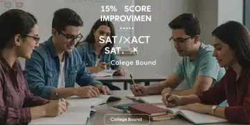 Students preparing for 2026 SAT ACT exams with study materials and laptops