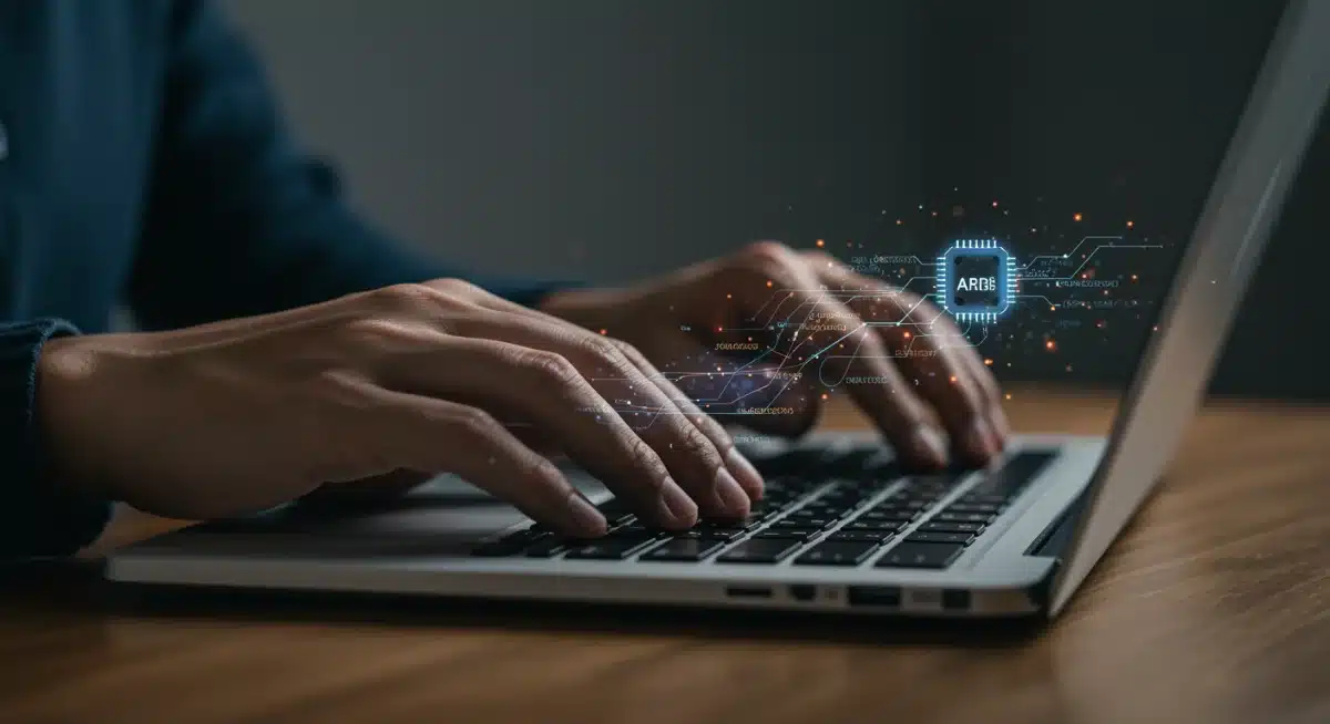 Hands typing code for artificial intelligence and machine learning