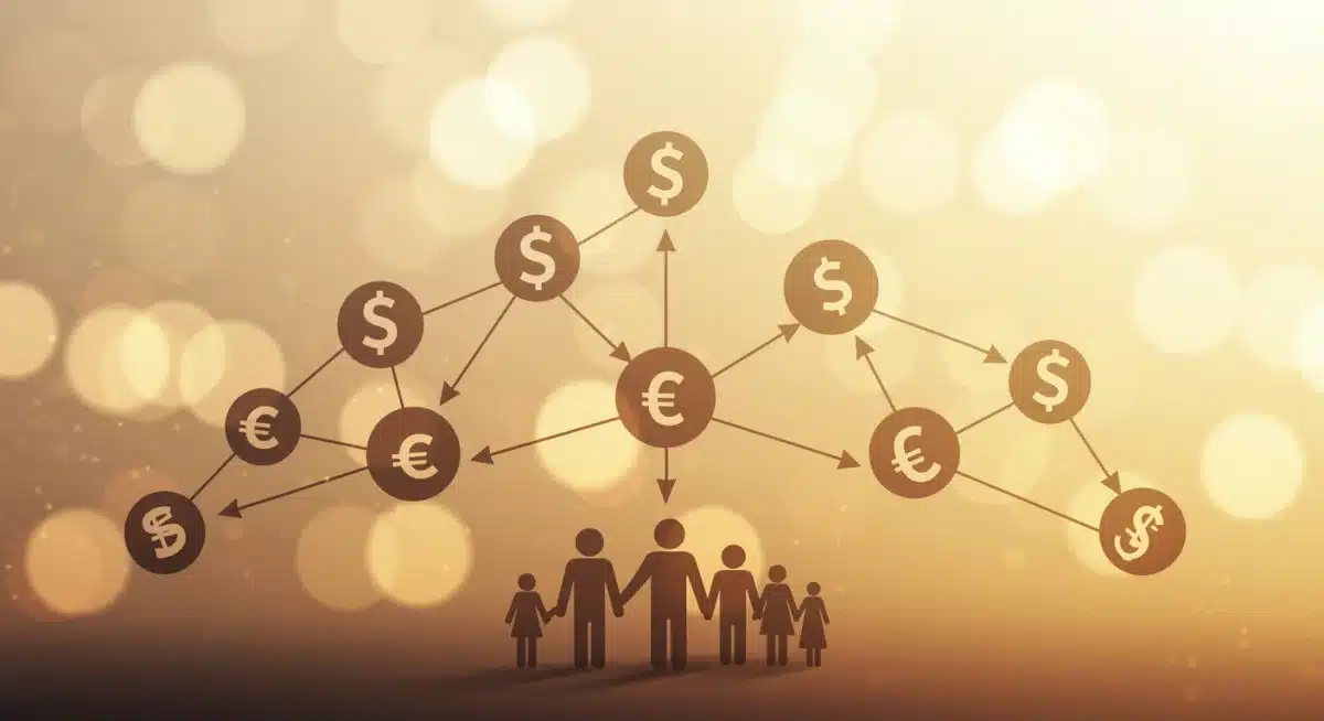 Multi-generational family tree illustrating wealth transfer