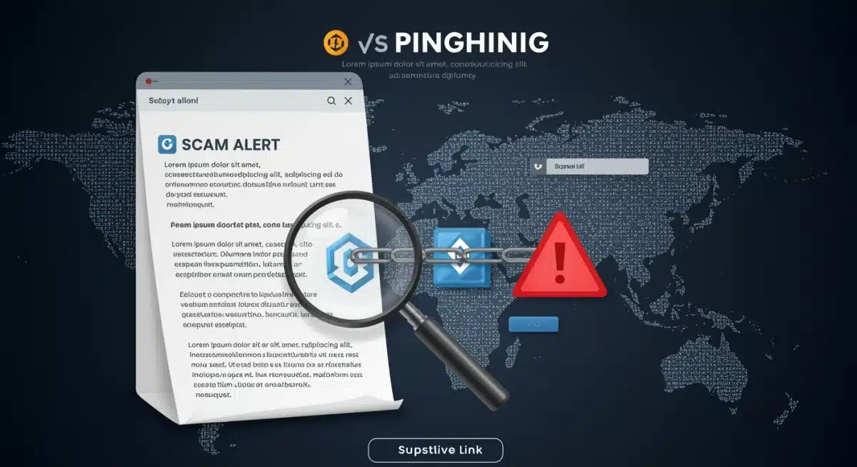 Example of a phishing email targeting crypto users with warning signs