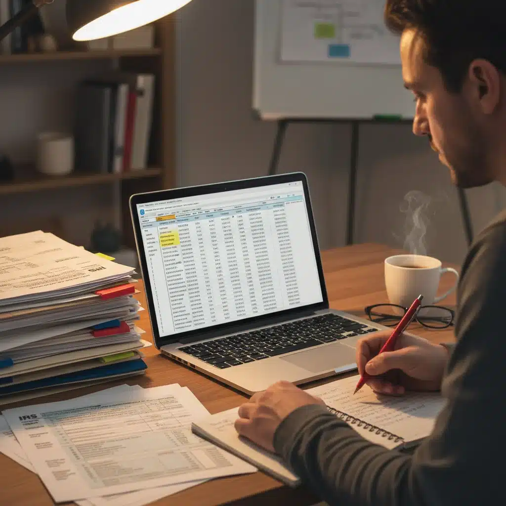 Investor reviewing crypto transaction records for tax reporting
