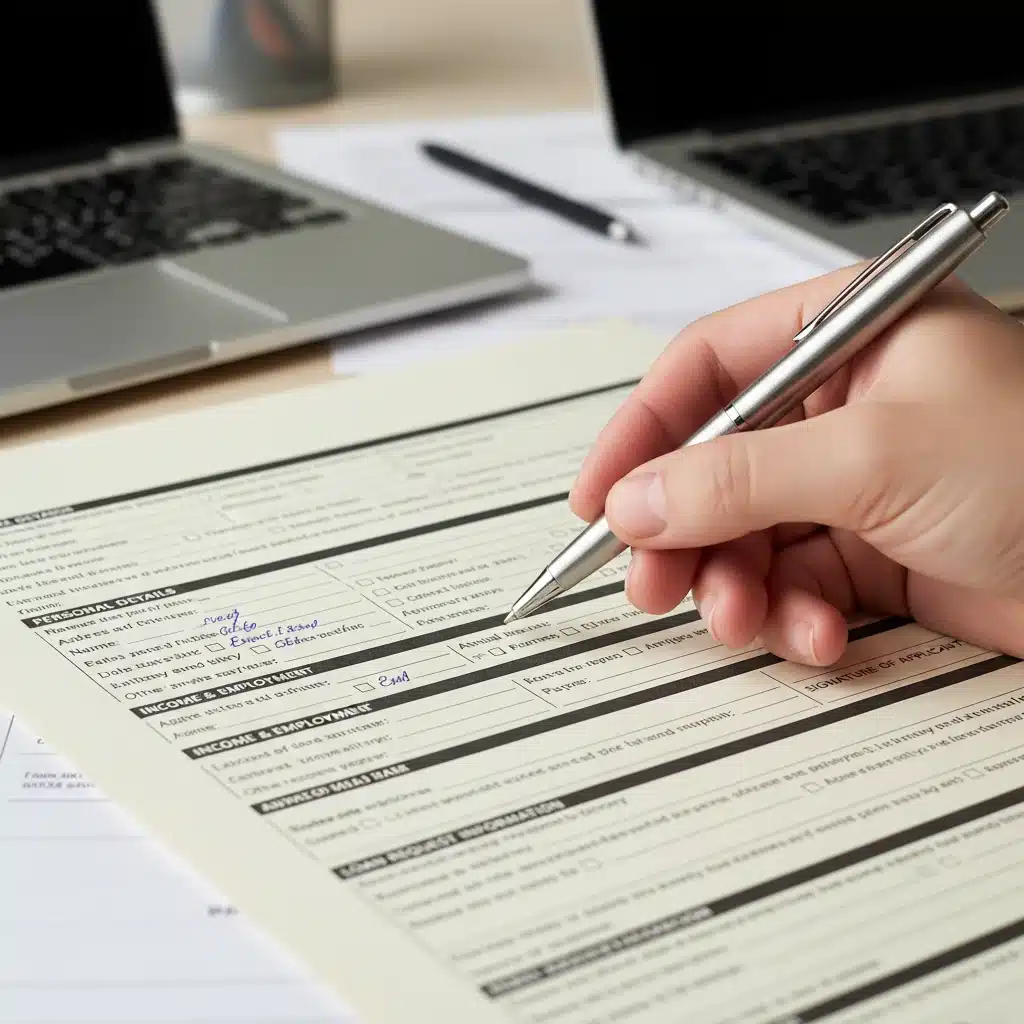 Filling out student loan forgiveness application form