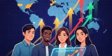 Global map highlighting emerging markets with investors observing growth charts for 2026