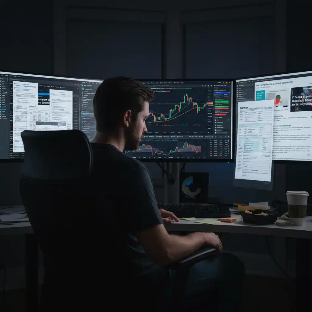 Person reviewing crypto charts and tax forms, highlighting tax compliance challenges