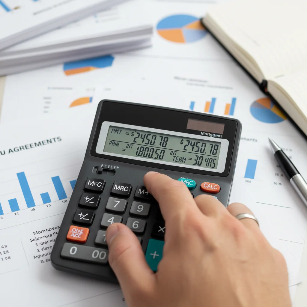 Calculator displaying mortgage payment changes due to interest rate hikes.