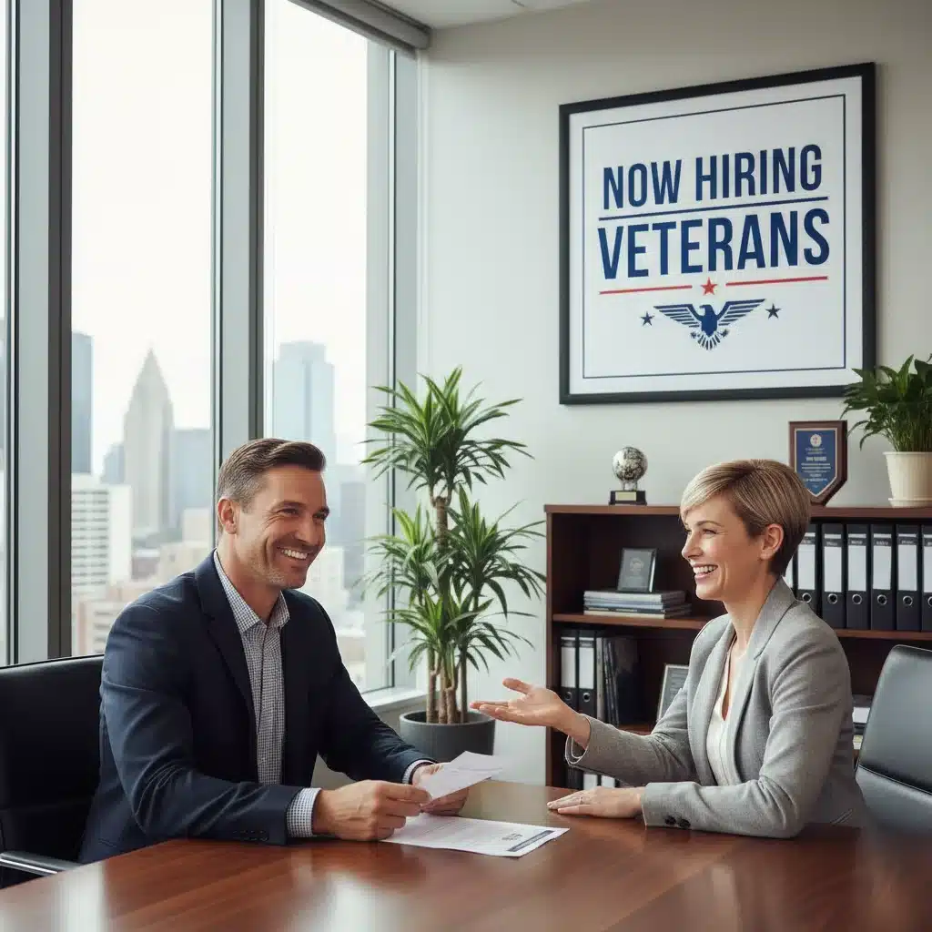 Veteran participating in a job interview for new employment