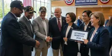 Veterans and official discussing new 2026 benefits