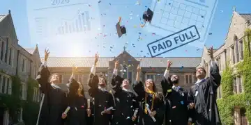 Graduates celebrating with caps, symbolizing student loan forgiveness hope in 2026.