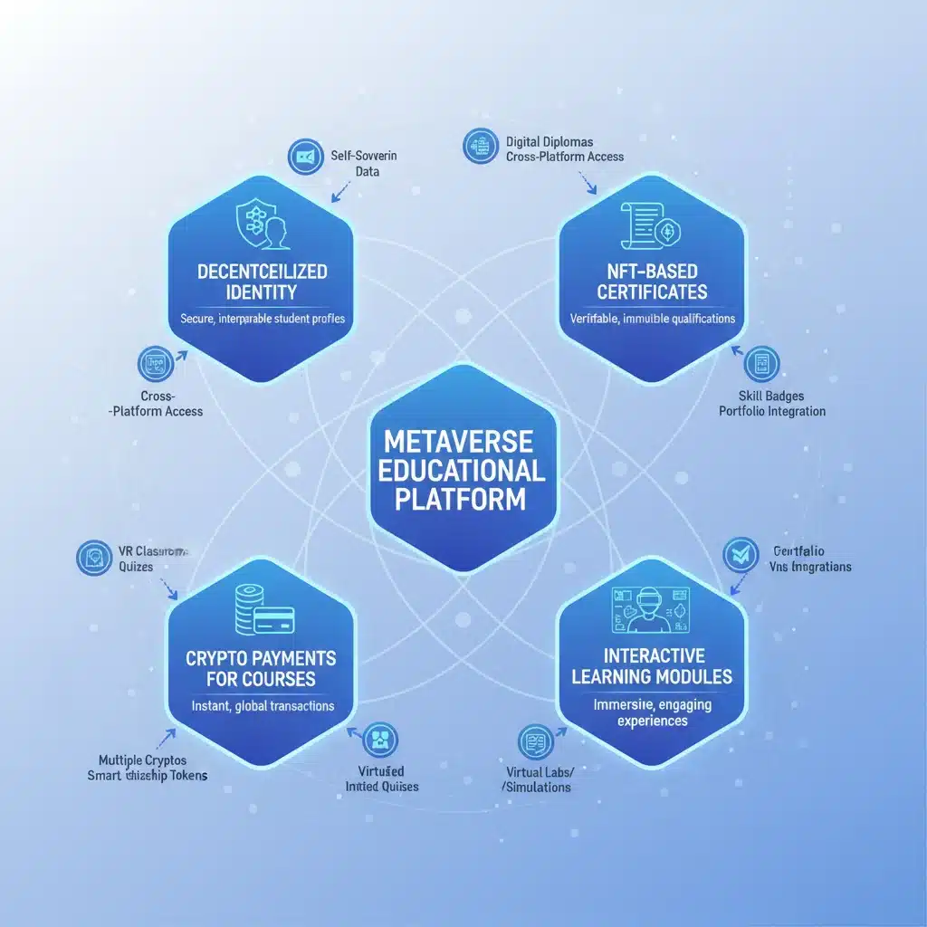 Infographic of metaverse education platform components