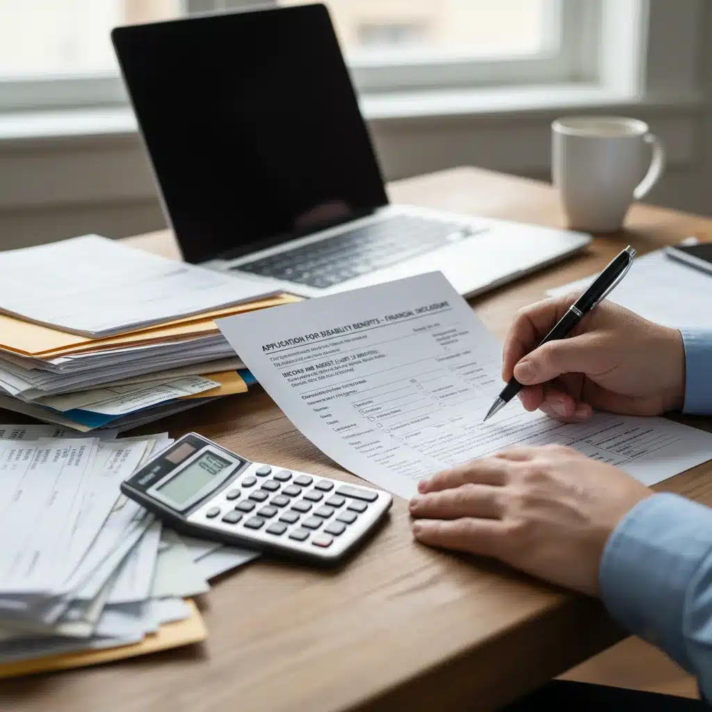 Detailed government form for disability benefits application