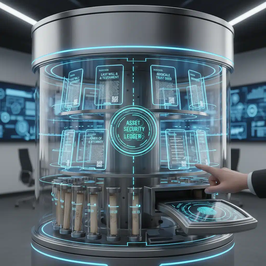 Secure digital and physical storage for estate planning documents
