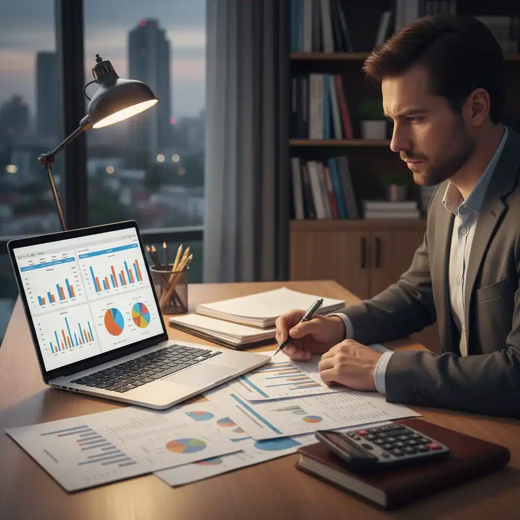 Person reviewing financial documents for retirement planning